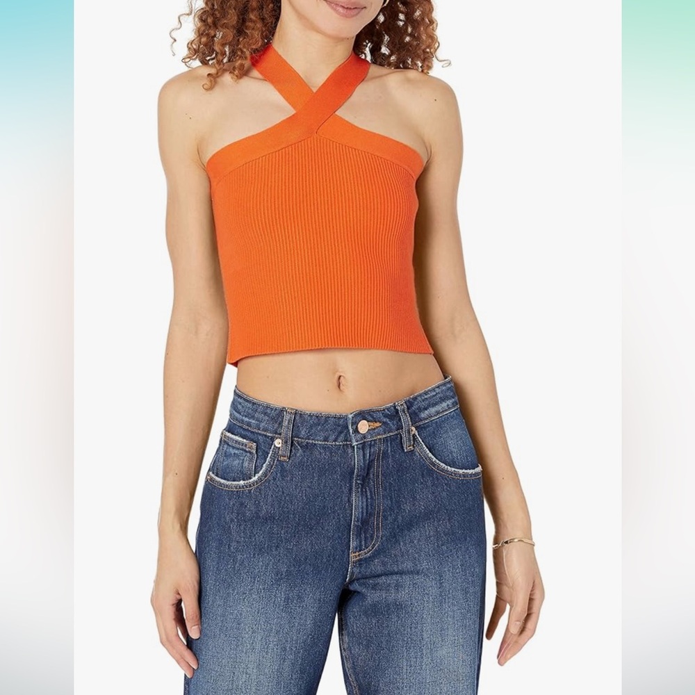 NWT The Drop Zaire Cropped Cross-Front Sweater